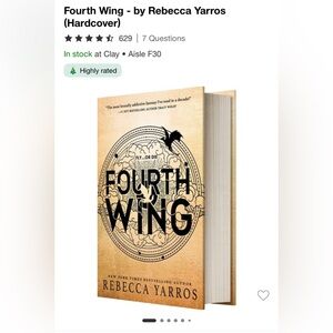 Target Hardcover Book - Fourth Wing in Gold and Black